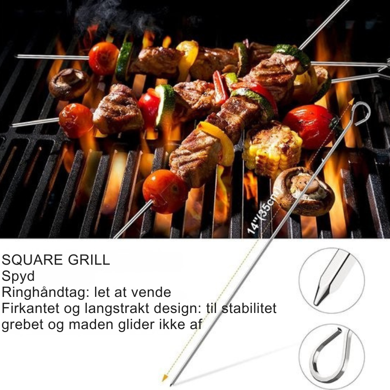 18-delt sæt – Grillredskaber i rustfrit stål