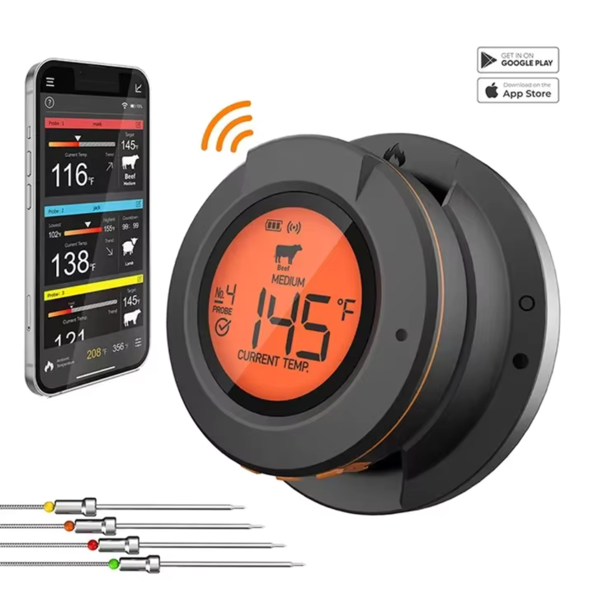 Ai BBQ temperatuurmeter + Gratis mobile app - Design & Dine