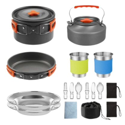 CampFire Cuisine - 17-delige pannen en servies campingset - Design & Dine