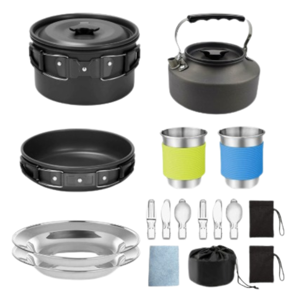 CampFire Cuisine - 17-delige pannen en servies campingset - Design & Dine