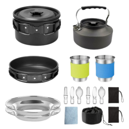 CampFire Cuisine - 17-delige pannen en servies campingset - Design & Dine
