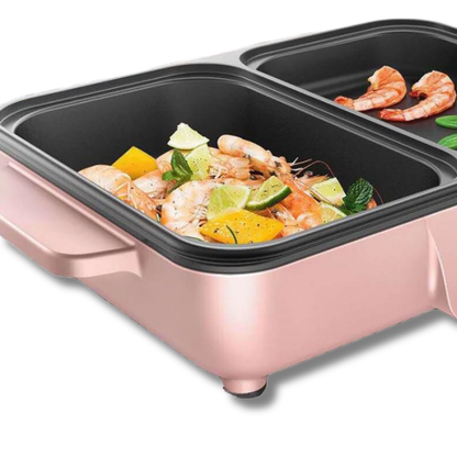 2-i-1 Elektrisk Gryde Med Grill