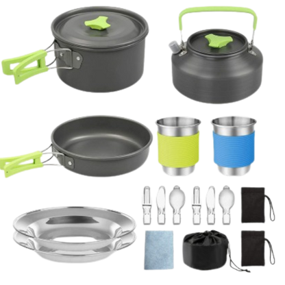 CampFire Cuisine - 17-delige pannen en servies campingset - Design & Dine