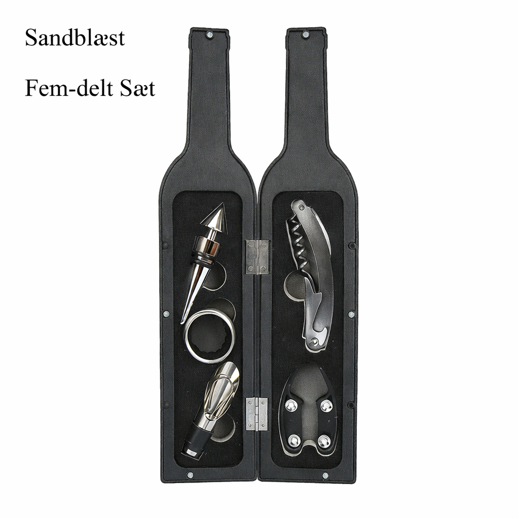 Luksus vinflaskeåbner Deluxe gaveæske (5 dele)
