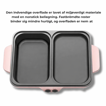 2-i-1 Elektrisk Gryde Med Grill