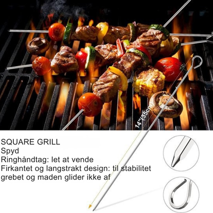 18-delt sæt – Grillredskaber i rustfrit stål