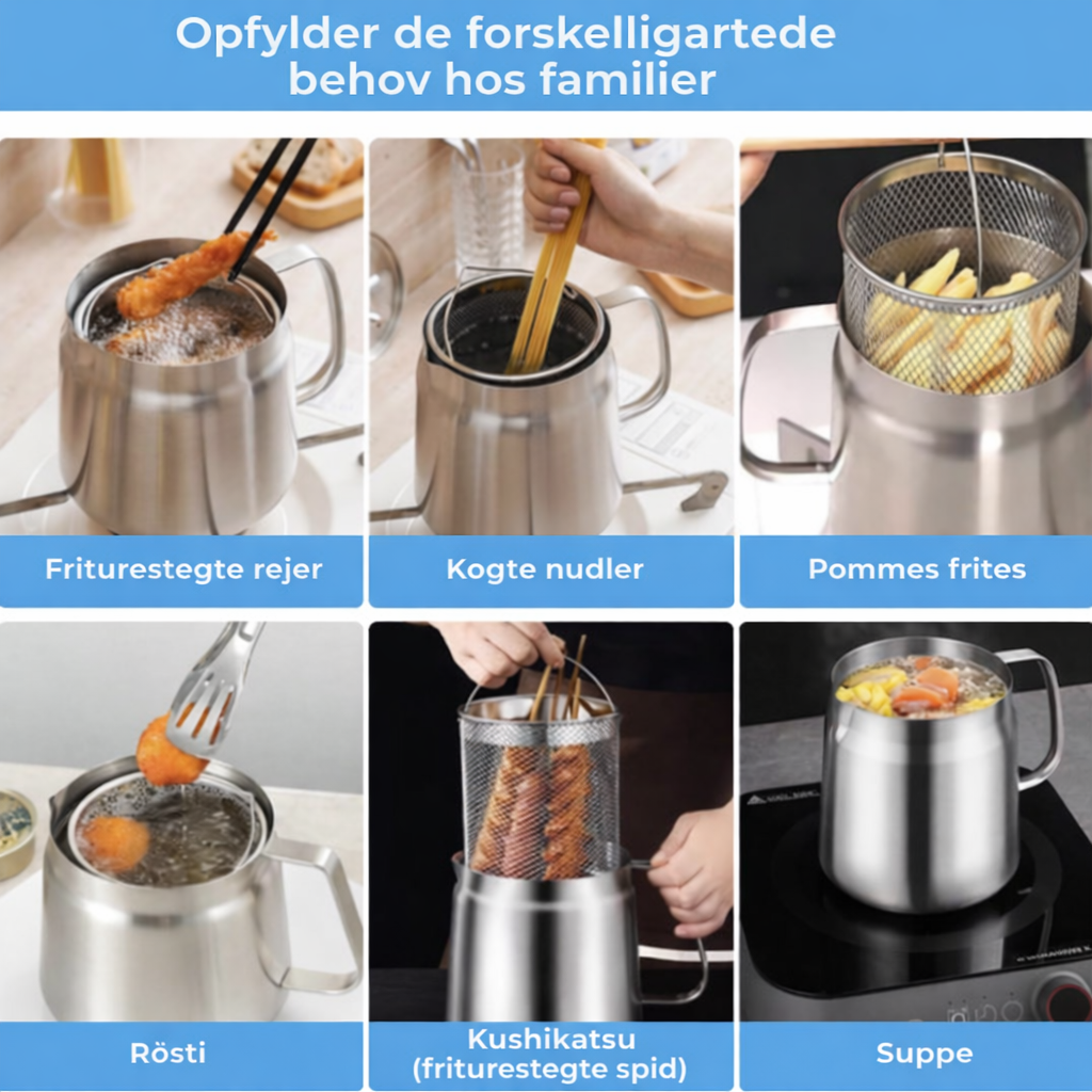 SteelFry frituregryde med indbygget oliefilter
