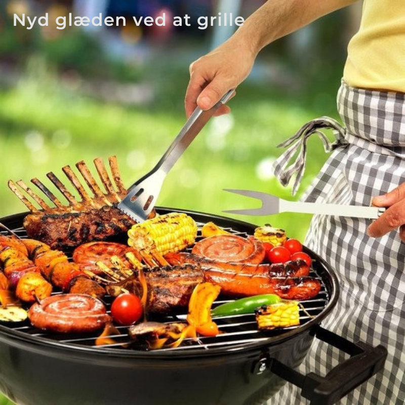 18-delt sæt – Grillredskaber i rustfrit stål