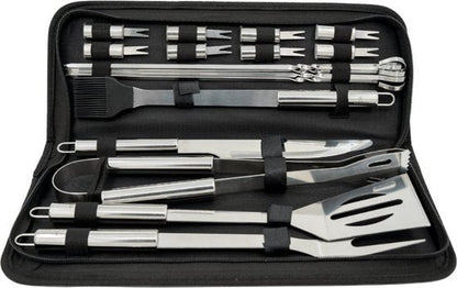 18-delige set - Roestvrijstaal BBQ gereedschap - Design & Dine