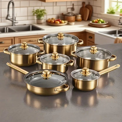Aurum 12-delige pannenset - Design & Dine