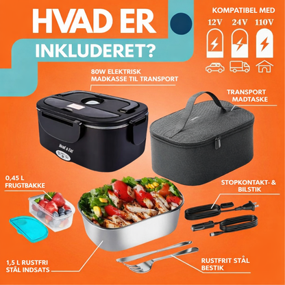 Heat & Eat – Elektrisk opvarmet madkasse