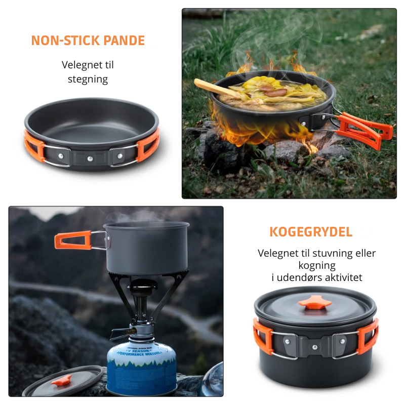 CampFire Cuisine - 17-delt gryde- og service-campingsæt