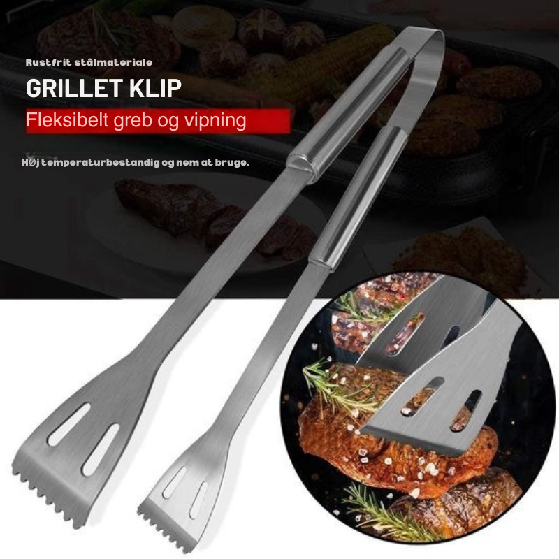 18-delt sæt – Grillredskaber i rustfrit stål