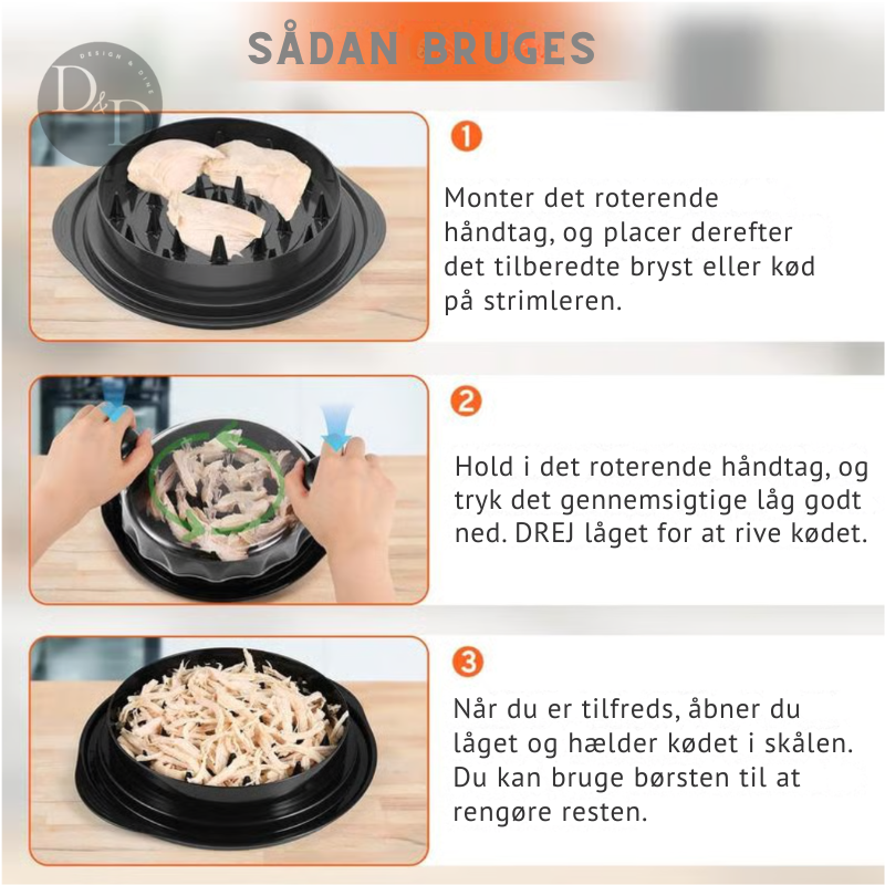 FeatherEase – trådet kød på få sekunder!