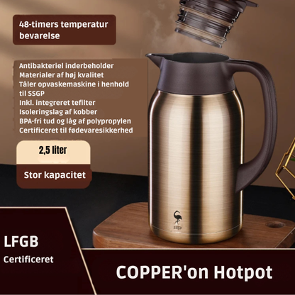 COPPER'on Hotpot - 48 timers+ isolering - Inkl. integreret tesigte