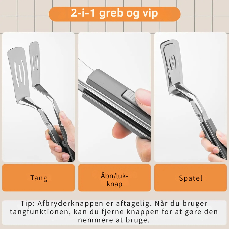 Grip og flip 2-i-1 grilltang