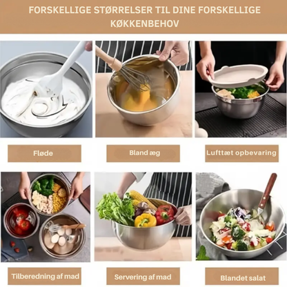 Deksela GripBowls multifunktionelt skålesæt i rustfrit stål