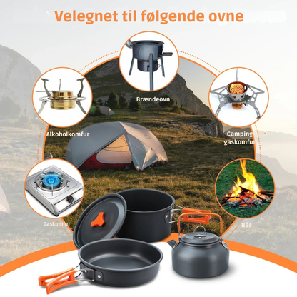 CampFire Cuisine - 17-delt gryde- og service-campingsæt