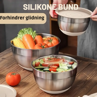 Deksela GripBowls multifunktionelt skålesæt i rustfrit stål