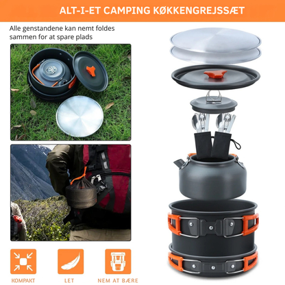 CampFire Cuisine - 17-delt gryde- og service-campingsæt