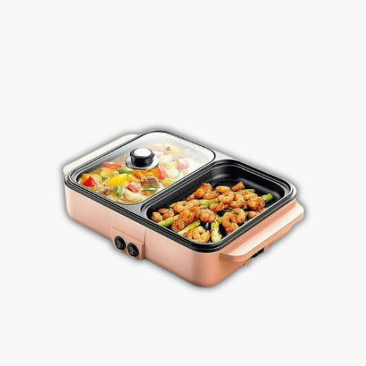2-i-1 Elektrisk Gryde Med Grill