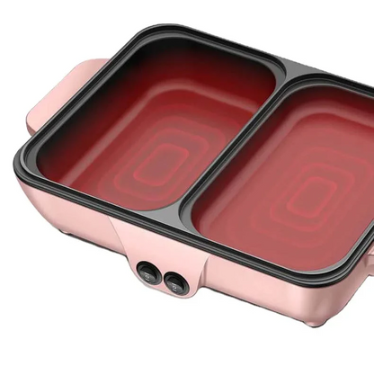 2-i-1 Elektrisk Gryde Med Grill
