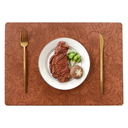 PU-leren placemats met bloemenprint – Verkrijgbaar in 5 kleuren - Design & Dine