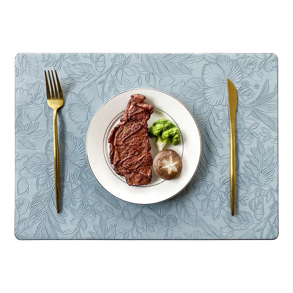 PU-leren placemats met bloemenprint – Verkrijgbaar in 5 kleuren - Design & Dine