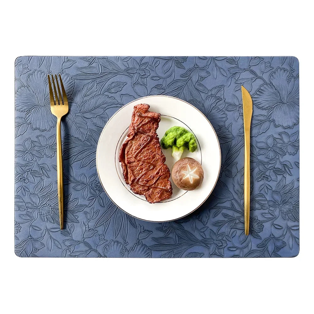 PU-leren placemats met bloemenprint – Verkrijgbaar in 5 kleuren - Design & Dine