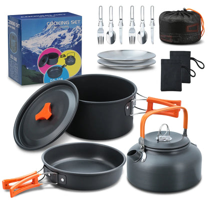 CampFire Cuisine - 17-delige pannen en servies campingset - Design & Dine