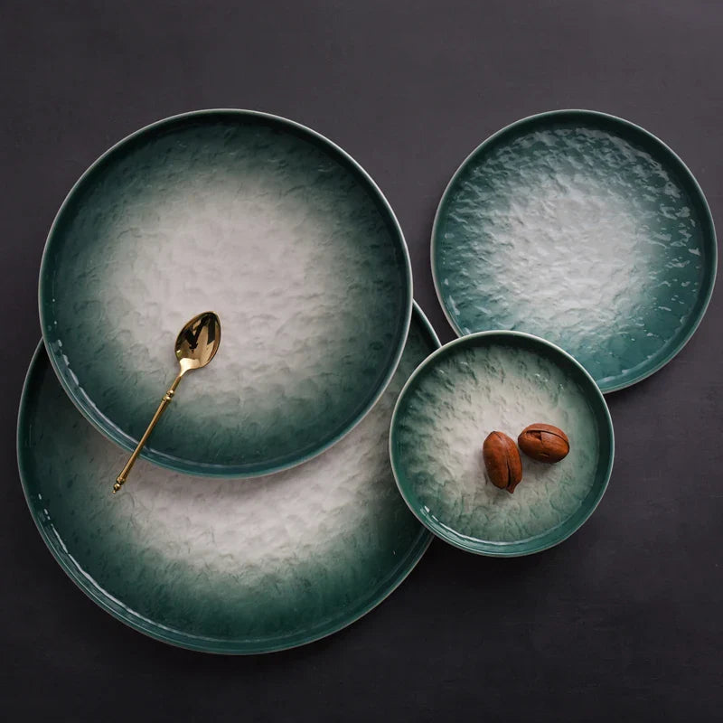 Smaragdgrøn plade med farveovergang