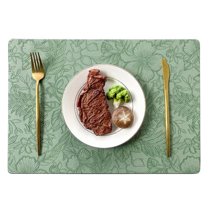 PU-leren placemats met bloemenprint – Verkrijgbaar in 5 kleuren - Design & Dine