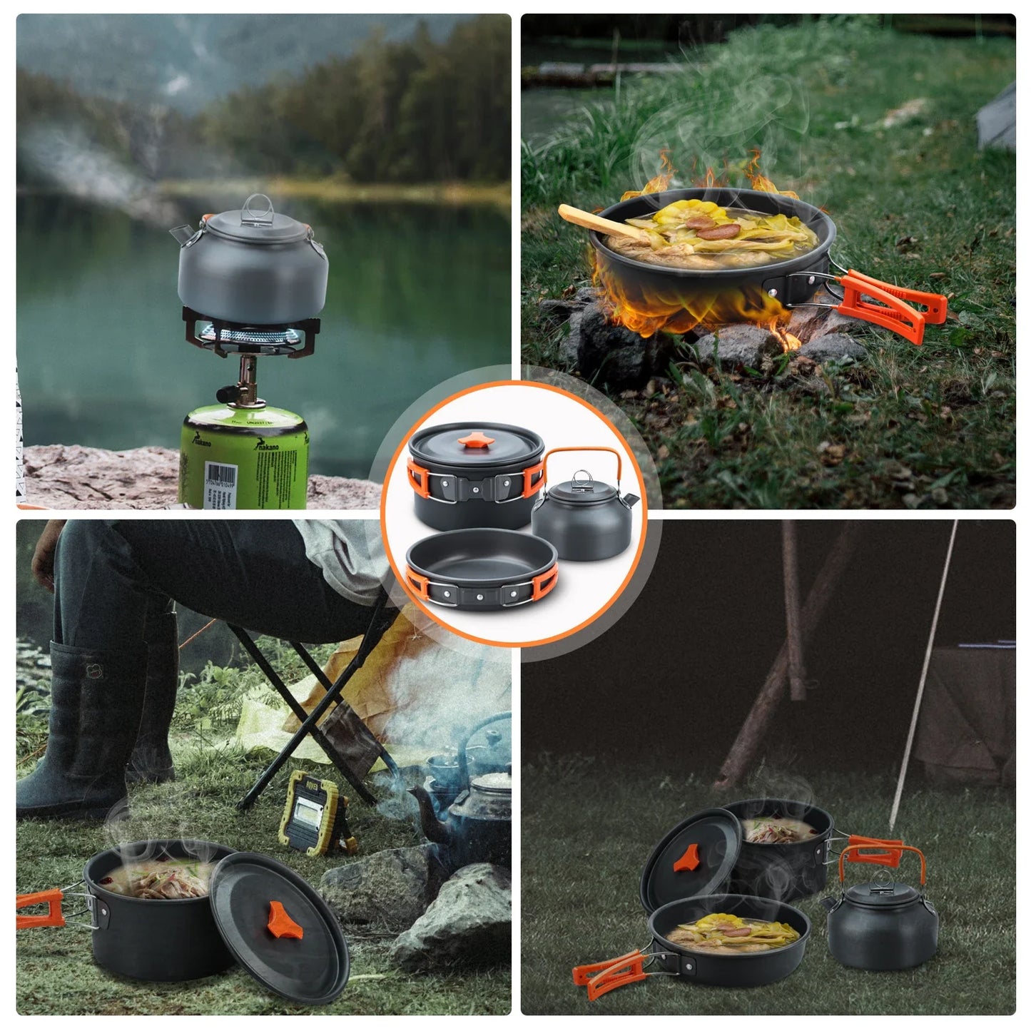 CampFire Cuisine - 17-delige pannen en servies campingset - Design & Dine