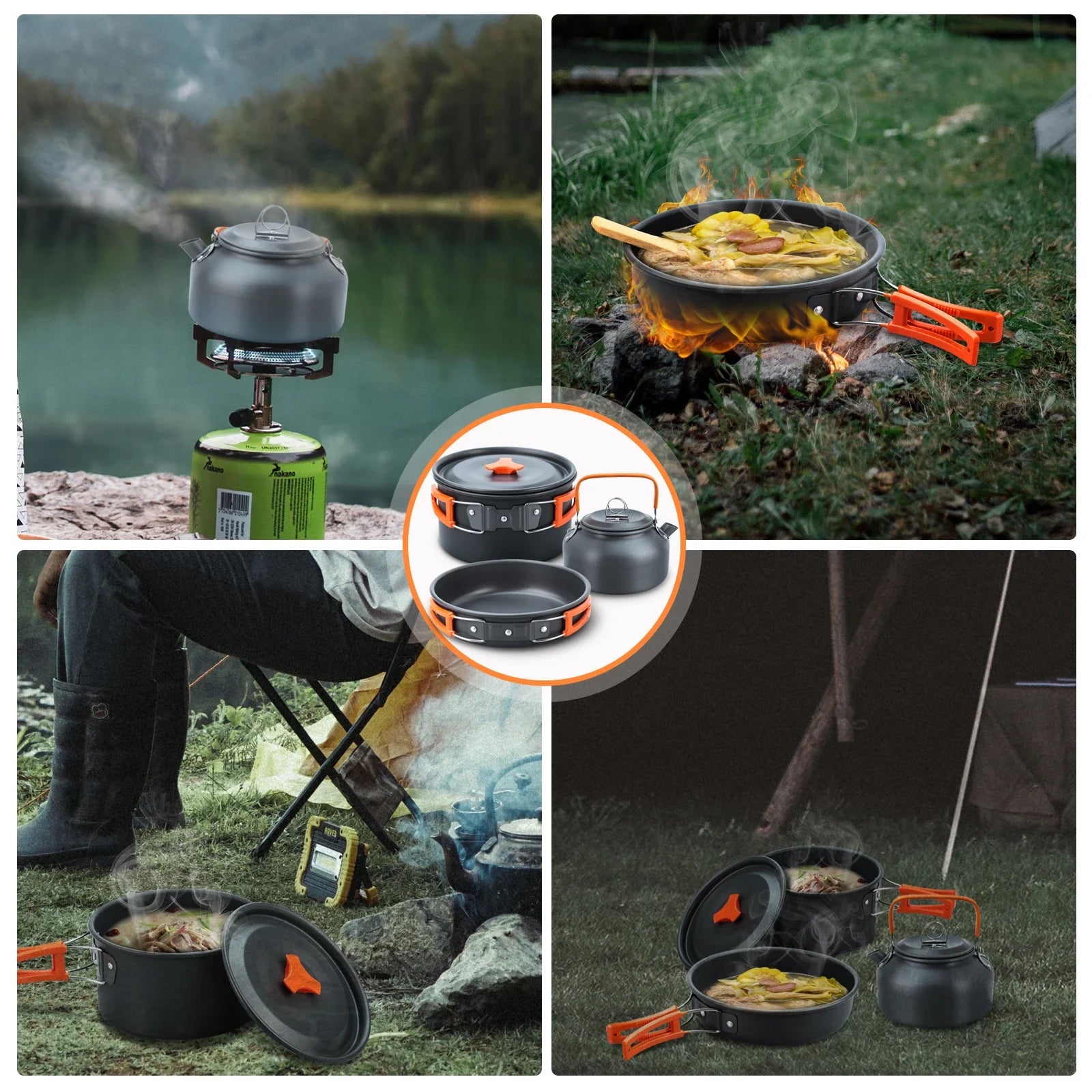 CampFire Cuisine - 17-delige pannen en servies campingset - Design & Dine
