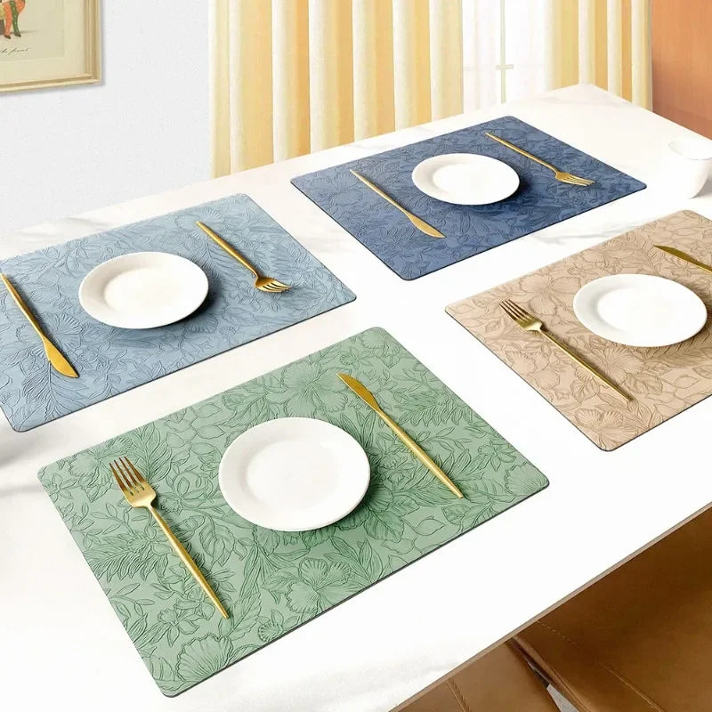 PU-leren placemats met bloemenprint – Verkrijgbaar in 5 kleuren - Design & Dine