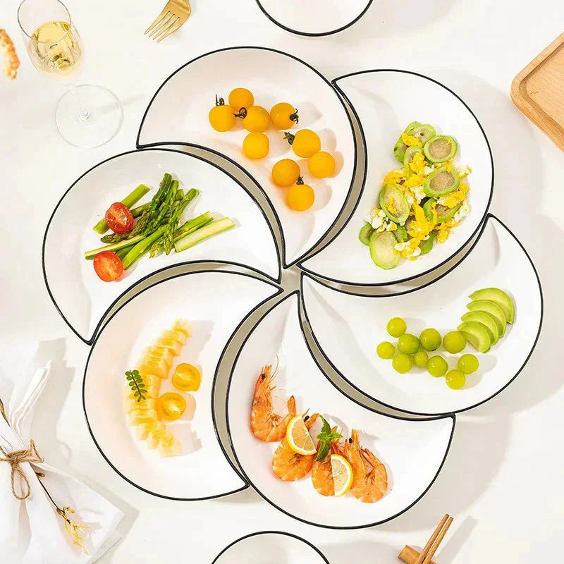 Lunar Luxe : 5-delige keramische maanschotel set - Design & Dine